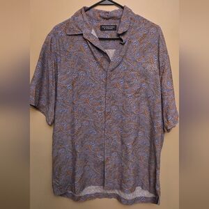 Roundtree & Yorke Blue and Brown Paisley Men's Shirt